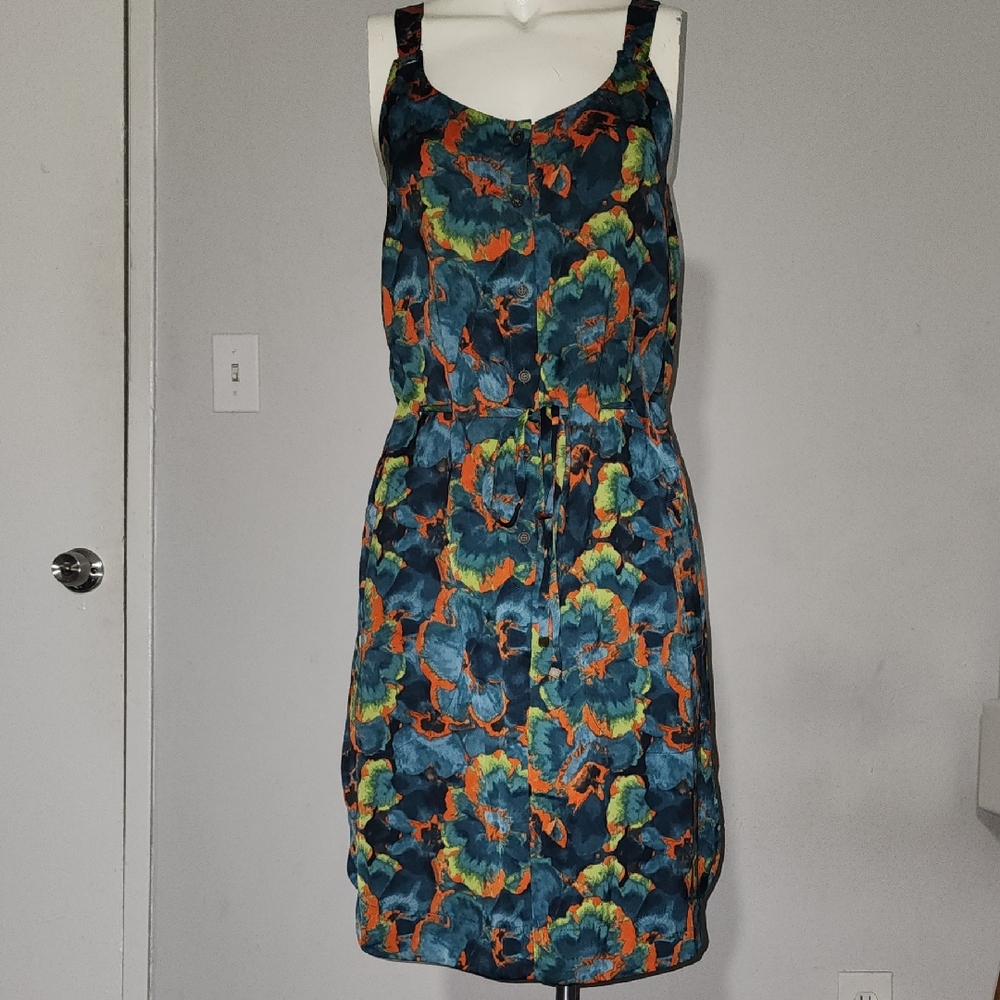RACHEL Rachel Roy Blue and Orange Spaghetti Strap Sundress‎